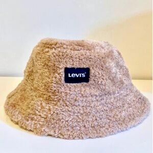 Levi's Camel Brown Sherpa Bucket Floppy Summer Hat